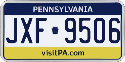 PA license plate JXF9506
