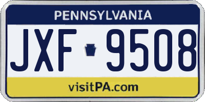 PA license plate JXF9508