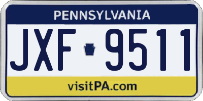 PA license plate JXF9511