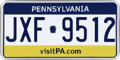 PA license plate JXF9512