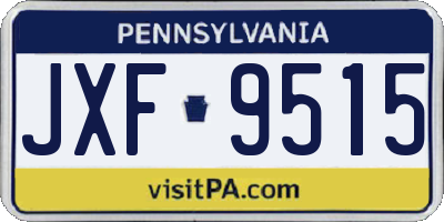 PA license plate JXF9515