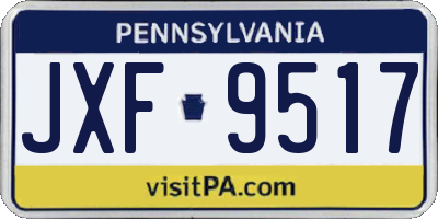 PA license plate JXF9517
