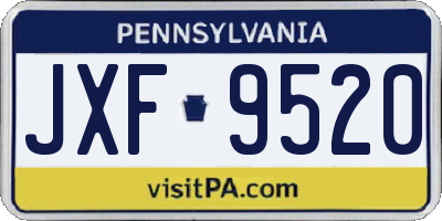 PA license plate JXF9520