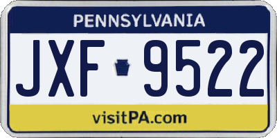PA license plate JXF9522