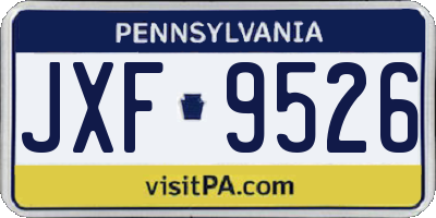 PA license plate JXF9526