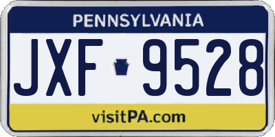 PA license plate JXF9528