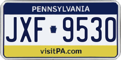 PA license plate JXF9530