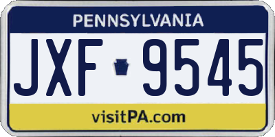PA license plate JXF9545