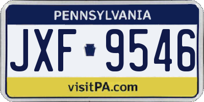 PA license plate JXF9546