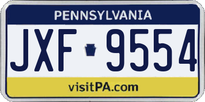 PA license plate JXF9554