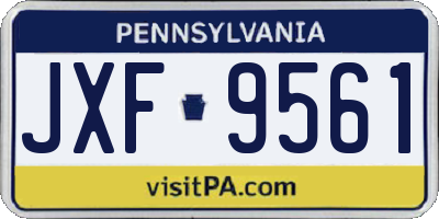 PA license plate JXF9561
