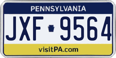 PA license plate JXF9564