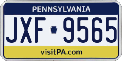 PA license plate JXF9565