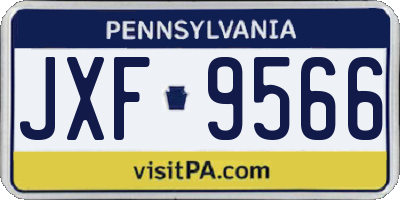 PA license plate JXF9566