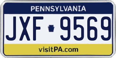 PA license plate JXF9569