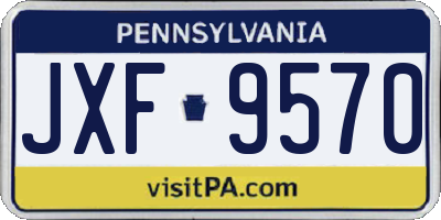 PA license plate JXF9570