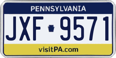 PA license plate JXF9571