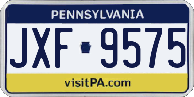 PA license plate JXF9575