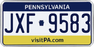 PA license plate JXF9583