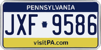PA license plate JXF9586