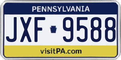 PA license plate JXF9588