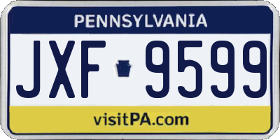 PA license plate JXF9599