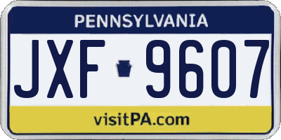 PA license plate JXF9607