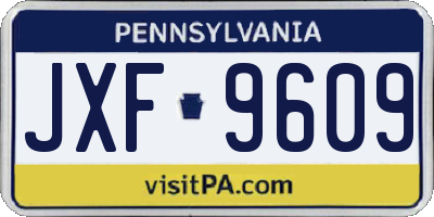 PA license plate JXF9609