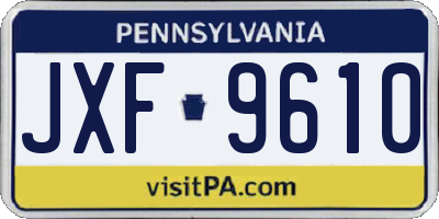 PA license plate JXF9610