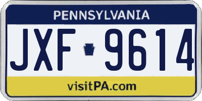 PA license plate JXF9614