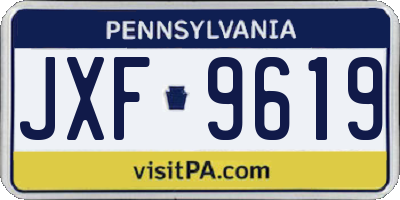 PA license plate JXF9619
