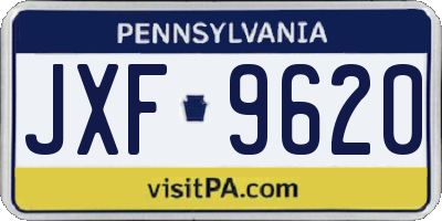 PA license plate JXF9620