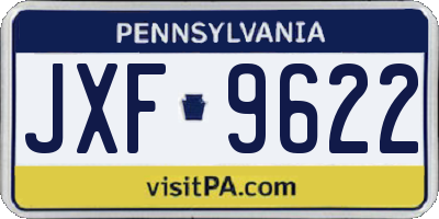 PA license plate JXF9622