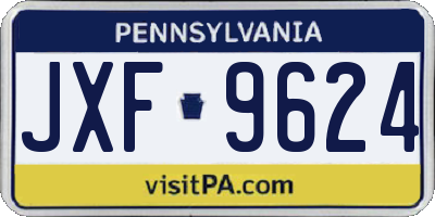 PA license plate JXF9624
