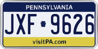 PA license plate JXF9626