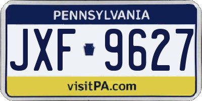 PA license plate JXF9627