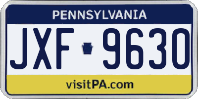PA license plate JXF9630