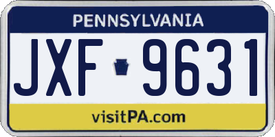 PA license plate JXF9631