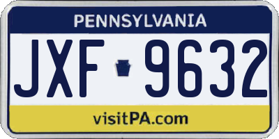 PA license plate JXF9632