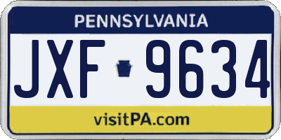 PA license plate JXF9634