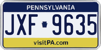 PA license plate JXF9635