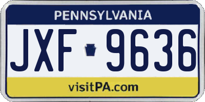 PA license plate JXF9636