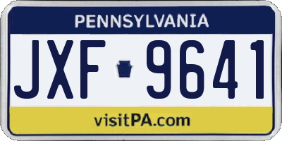 PA license plate JXF9641