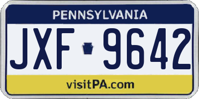 PA license plate JXF9642