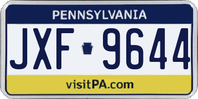 PA license plate JXF9644
