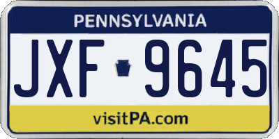 PA license plate JXF9645