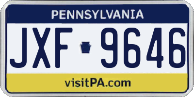 PA license plate JXF9646