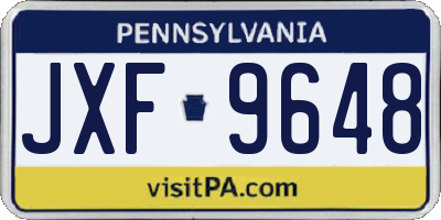 PA license plate JXF9648