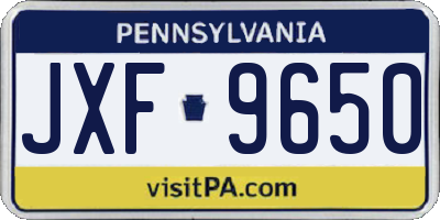 PA license plate JXF9650
