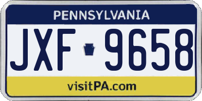 PA license plate JXF9658